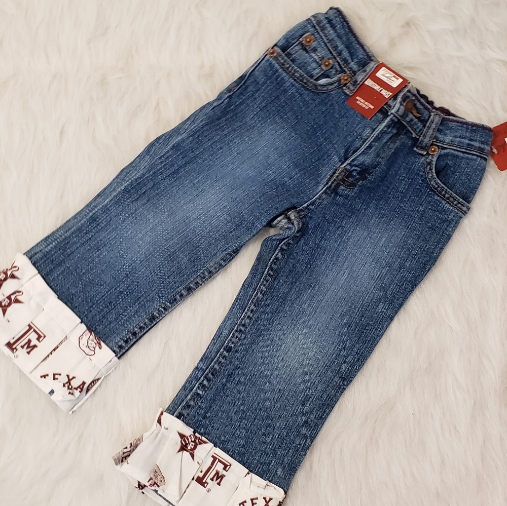 Levi Strauss blue jeans A&M Ruffle size 24 Months